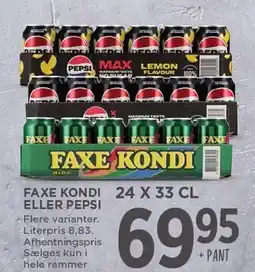 MENY FAXE KONDI ELLER PEPSI 24 X 33 CL tilbud