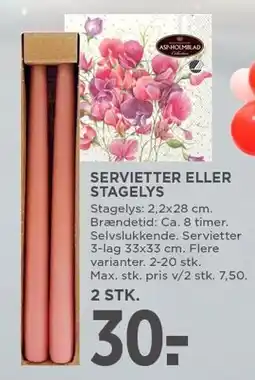 MENY SERVIETTER ELLER STAGELYS tilbud