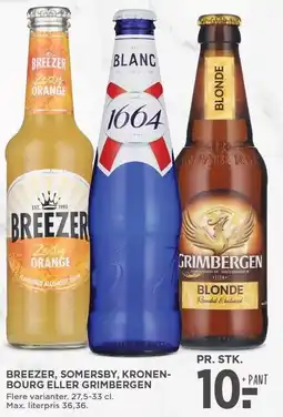 MENY BREEZER, SOMERSBY, KRONENBOURG ELLER GRIMBERGEN tilbud