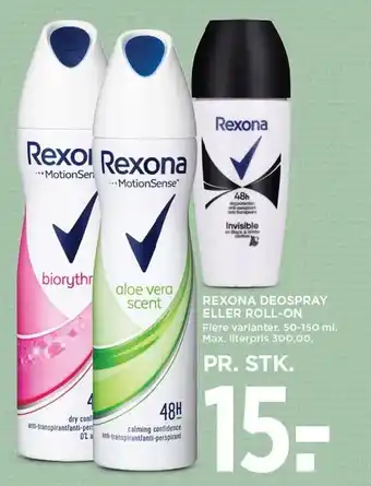 MENY REXONA DEOSPRAY ELLER ROLL-ON tilbud
