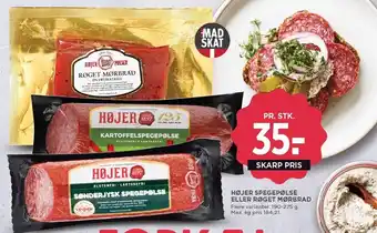 MENY HØJER SPEGEPØLSE ELLER RØGET MØRBRAD tilbud