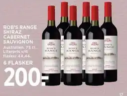 MENY ROB'S RANGE SHIRAZ CABERNET SAUVIGNON tilbud