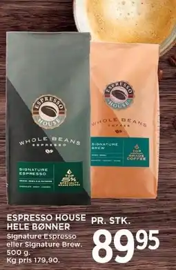 MENY ESPRESSO HOUSE HELE BØNNER 500 g tilbud