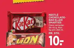 MENY NESTLÉ CHOKOLADE BAR ELLER SMARTIES 38-42 g tilbud