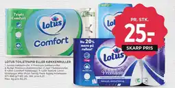 MENY LOTUS TOILETPAPIR ELLER KØKKENRULLER tilbud