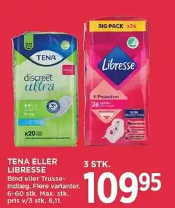 MENY TENA ELLER LIBRESSE 3 stk tilbud