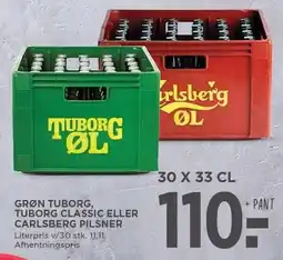 MENY GRØN TUBORG, TUBORG CLASSIC ELLER CARLSBERG PILSNER tilbud