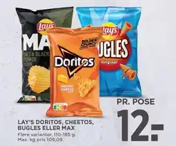 MENY LAY'S DORITOS, CHEETOS, BUGLES ELLER MAX tilbud