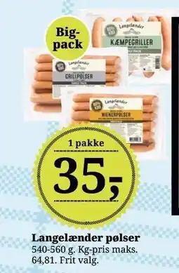 Dagli'Brugsen Langelænder pølser tilbud