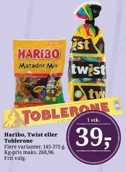 Dagli'Brugsen Haribo, Twist eller Toblerone tilbud