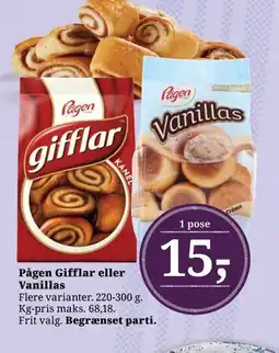 Dagli'Brugsen Pågen Gifflar eller Vanillas tilbud