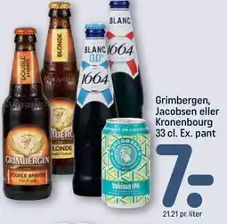 REMA 1000 Grimbergen, Jacobsen eller Kronenbourg tilbud