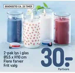 REMA 1000 2-pak lys i glas tilbud