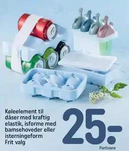 REMA 1000 Køleelement til dåser med kraftig elastik, isforme med bamsehoveder eller isterningeform tilbud