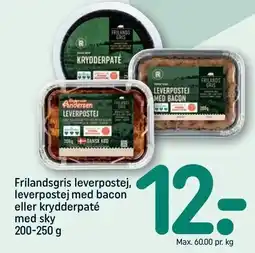 REMA 1000 Frilandsgris leverpostej, leverpostej med bacon eller krydderpaté med sky tilbud
