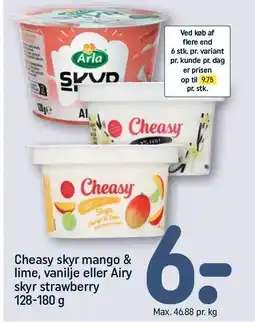 REMA 1000 Cheasy skyr mango & lime, vanilje eller Airy skyr strawberry tilbud
