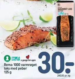 REMA 1000 Rema 1000 varmrøget laks med peber tilbud
