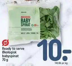 REMA 1000 Ready to serve Økologisk babyspinat tilbud