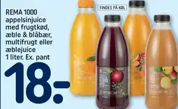 REMA 1000 REMA 1000 appelsinjuice med frugtkød, æble & blåbær, multifrugt eller æblejuice tilbud
