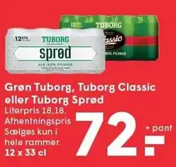 SPAR Grøn Tuborg, Tuborg Classic eller Tuborg Sprød tilbud