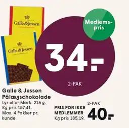 SPAR Galle & Jessen Pålægschokolade tilbud