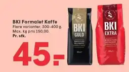 SPAR BKI Formalet Kaffe tilbud