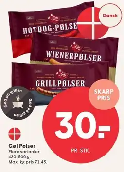SPAR Gøl Pølser tilbud