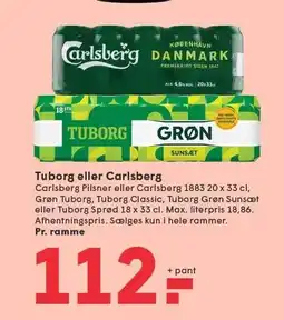 SPAR Tuborg eller Carlsberg tilbud