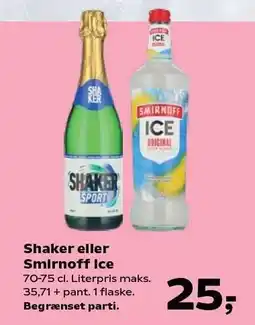 SuperBrugsen Shaker eller Smirnoff Ice tilbud