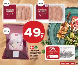 SuperBrugsen Coop dansk kyllingebryst, inderfilet eller hel kylling tilbud