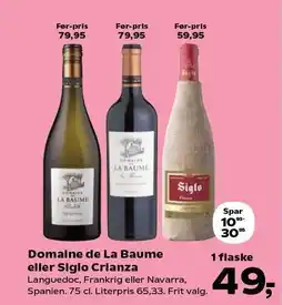 SuperBrugsen Domaine de La Baume eller Siglo Crianza tilbud