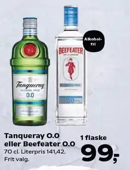 SuperBrugsen Tanqueray 0,0 eller Beefeater 70 cl tilbud