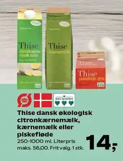 SuperBrugsen Thise dansk økologisk citronkærnemælk, kærnemælk eller piskefløde tilbud