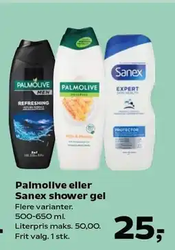 SuperBrugsen Palmolive eller Sanex shower gel tilbud