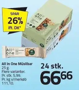 Fleggaard All In One Müslibar tilbud