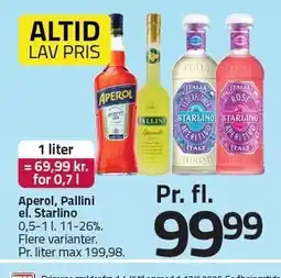 Fleggaard Aperol, Pallini el. Starlino tilbud
