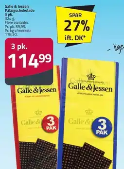 Fleggaard Galle & Jessen Pålægschokolade 3 pk tilbud