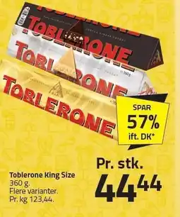 Fleggaard Toblerone King Size tilbud