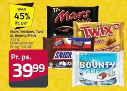 Fleggaard Mars, Snickers, Twix el. Bounty Minis tilbud
