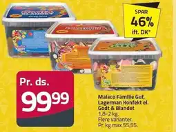 Fleggaard Malaco Familie Guf, Lagerman Konfekt el. Godt & Blandet tilbud