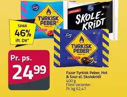 Fleggaard Fazer Tyrkisk Peber, Hot & Sour el. Skolekridt tilbud