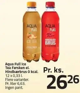 Fleggaard Aqua Full Ice Tea Fersken el. Hindbærbrus 0 kcal tilbud