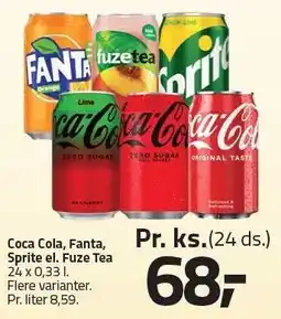Fleggaard Coca Cola, Fanta, Sprite el. Fuze Tea tilbud