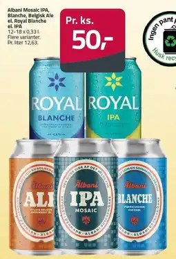Fleggaard Albani Mosaic IPA, Blanche, Belgisk Ale el. Royal Blanche el. IPA tilbud