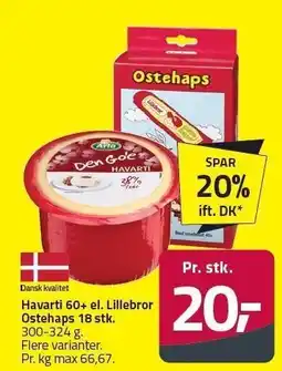 Fleggaard Havarti 60+ el. Lillebror Ostehaps 18 stk tilbud