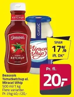Fleggaard Beauvais Tomatketchup el. Miracel Whip tilbud