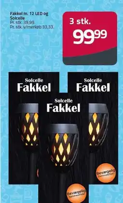 Fleggaard Fakkel m. 12 LED og Solcelle tilbud