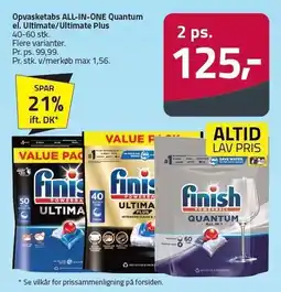 Fleggaard Opvasketabs ALL-IN-ONE Quantum el. Ultimate/Ultimate Plus tilbud