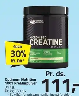 Fleggaard Optimum Nutrition 100% Kreatinpulver tilbud