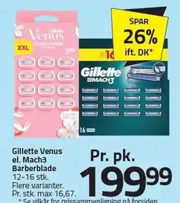Fleggaard Gillette Venus el. Mach3 Barberblade tilbud